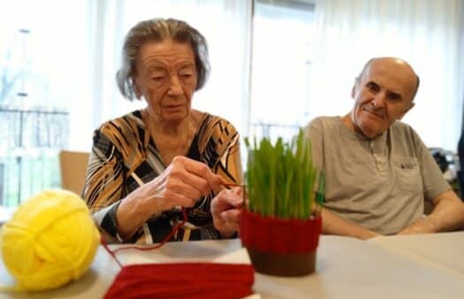 Setí osení a pletení ozdobných košíčků v SeniorCentru Kolín